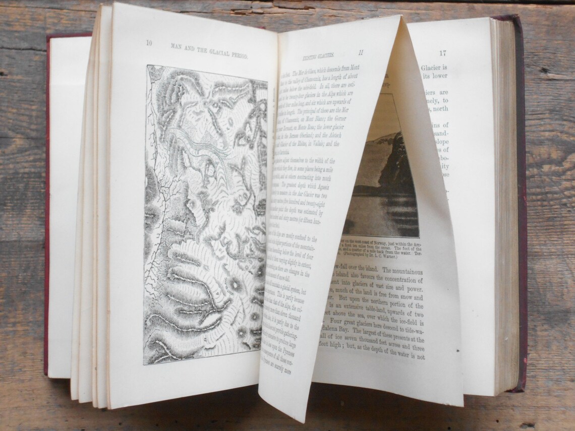 Antique Book Geology Anthropology 1890s Man and the Glacial Etsy