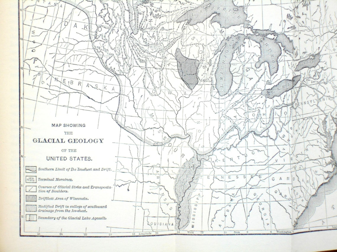 Antique Book Geology Anthropology 1890s Man and the Glacial Etsy