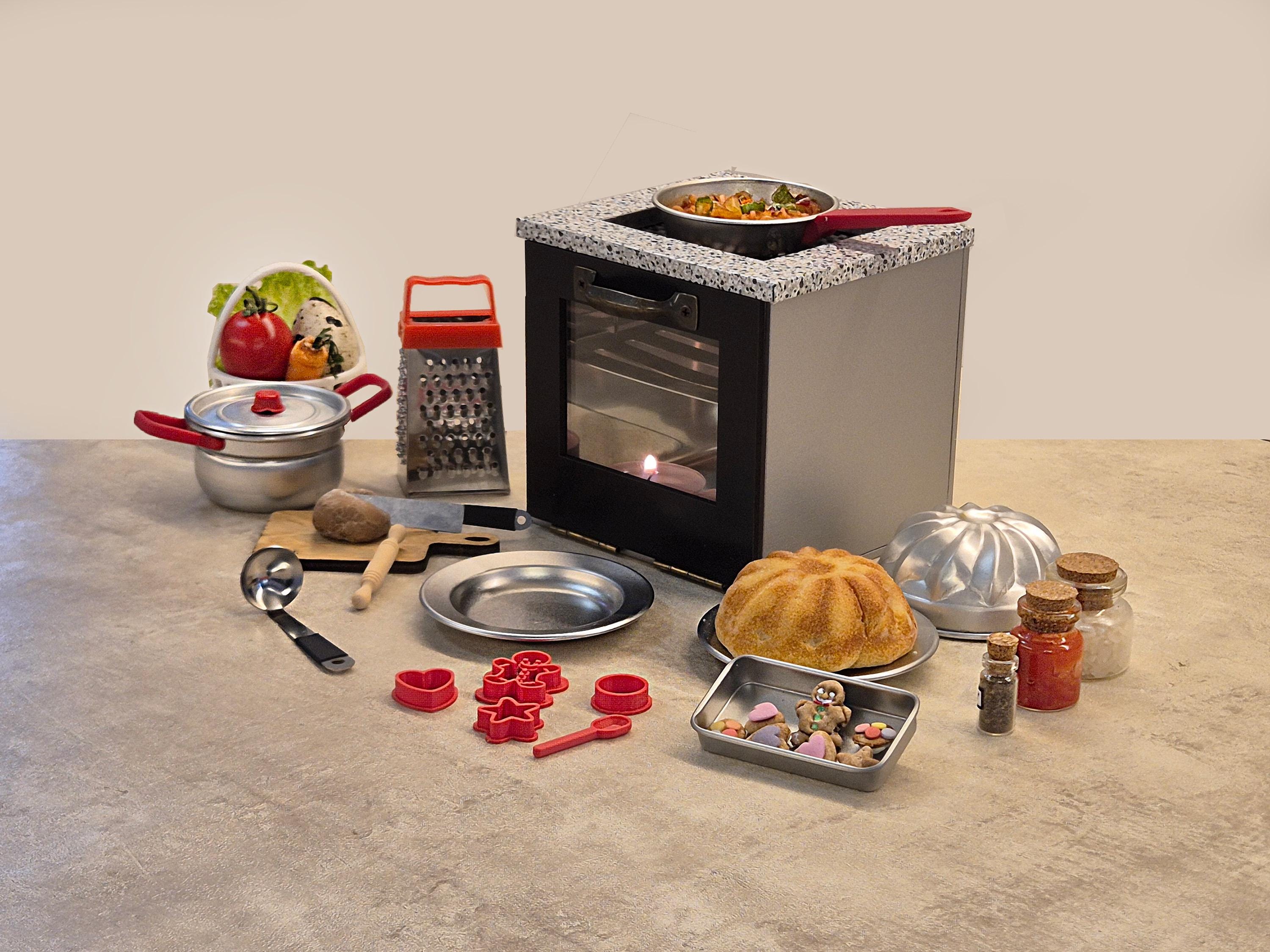 Mini Cooking Kitchen Real Working Mini Kitchen Set for Tiny Cooking & Dollhouse Play ...