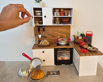 Minikeukenset die werkt! Echt mini-fornuis, kookgerei en keukengerei – poppenhuiscadeau