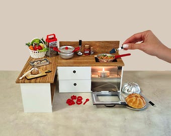 Mini-Küchen-Set - echtes Tiny Food-Kochgeschirr für die Puppenstube