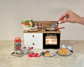 Miniküche Set - Echt funktionierende kleine Puppenhausmöbel