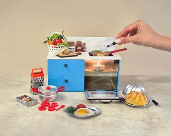 Poppenhuiskeuken op schaal 1:6 – minikeuken die geschikt is voor klein koken