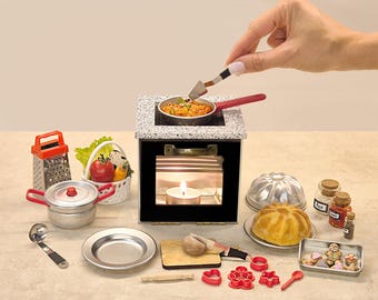 Echtes Arbeiten Mini-Küchen Set für winzige Kochen & Puppenhaus spielen -Starter-Set