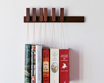 MINI Custom made wooden book rack / book shelf in Walnut.