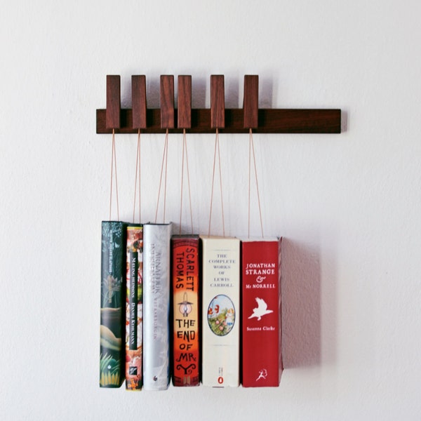 MINI Custom made wooden book rack / book shelf in Walnut.