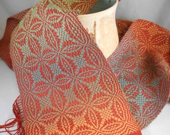 Orange Peel Overshot Woven Scarf - Weaving Draft (Pattern)