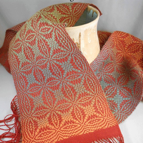 Orange Peel Overshot Woven Scarf - Weaving Draft (Pattern)