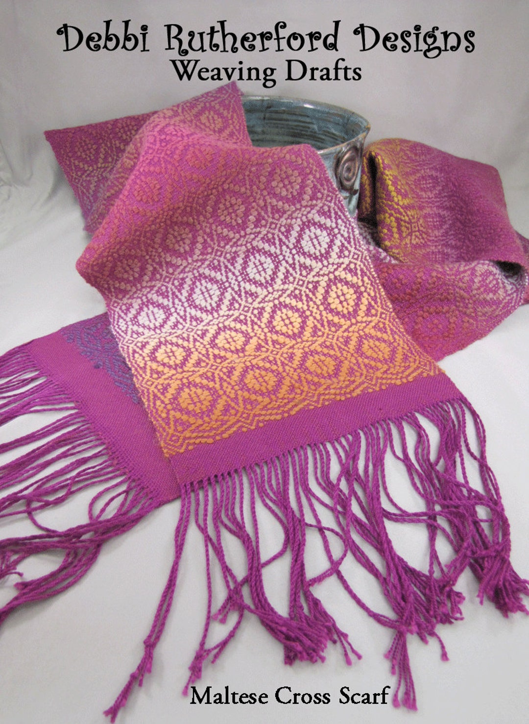 Maltese Cross Overshot Woven Scarf - Weaving Draft (pattern) - Etsy