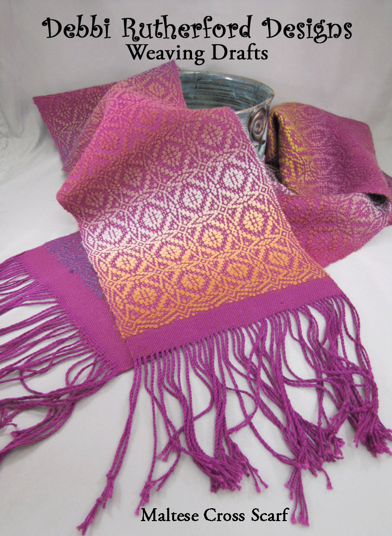 Maltese Cross Overshot Woven Scarf - Weaving Draft (pattern) - Etsy