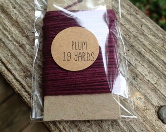10 Yards - Solid Baker's Twine / String • 100% Cotton • Eco Friendly • Gift Wrap • Bakery String • Plum