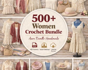 500種類以上の女性用かぎ針編みパターン PDF バンドルのダウンロード