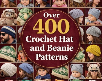 Over 400 Crochet Hat Patterns Bundle – Beanies, Baby Hats, Animal Hats ...