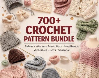 Paquete de 700 patrones de crochet en PDF: para mujer, hombre, bebé, niños, juguetes y decoración del hogar (Google Drive)