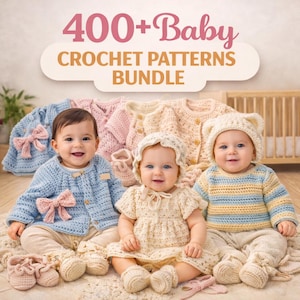 Plus de 400 modèles de crochet pour bébé | Vêtements, jouets, couvertures (téléchargement PDF)
