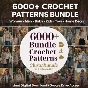 Pakiet ponad 6000 wzorów szydełkowych w formacie PDF – dla kobiet, mężczyzn, niemowląt, dzieci, zabawek i dekoracji wnętrz Google Drive