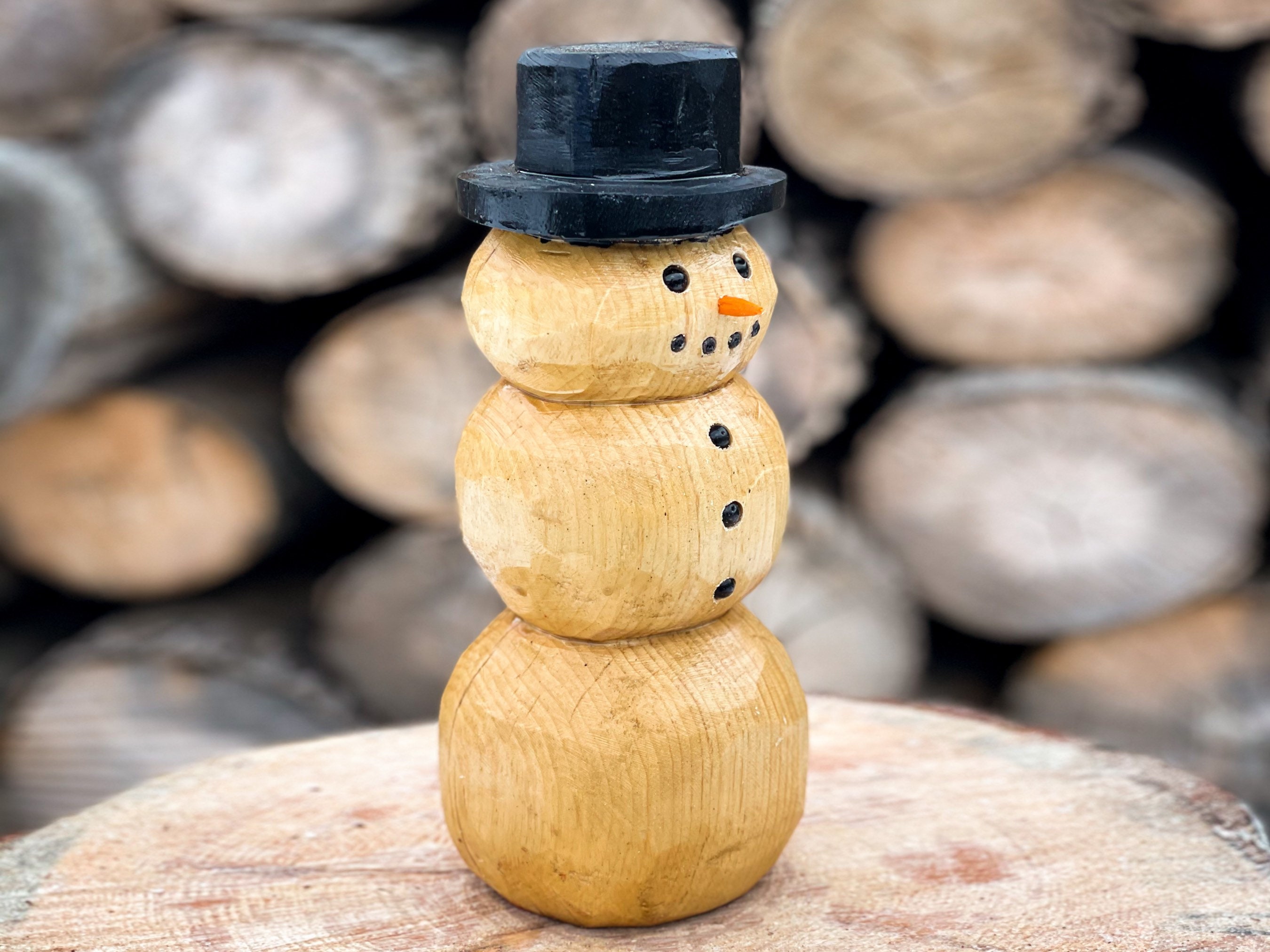 Chainsaw Carved Snowman - Etsy