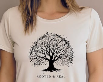 Nature Tree Life Graphic TShirt Minimalist Botanical Tee Modern Forest Drawing Shirt Cottagecore Aesthetic Top Mindful Earthy Gift Idea