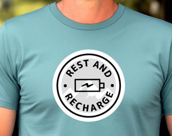 Outdoor Nature Hiking Shirt Mountain Battery Tee Wellness Adventure TShirt Camping Comfort Top Retro Style Gorpcore Minimalist Gift Idea