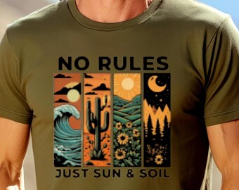 Nature Lover Gift Idea For Hikers Earth Day Wildflower Graphic TShirt Outdoor Adventure Tee Botanical Landscape Shirt Aesthetic Forest Top