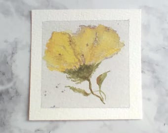 Tiny Watercolor Painting Original Miniature Abstract Hand Painted Watercolor Artwork Collectible Mini Series Art Piece 3x3 Inches