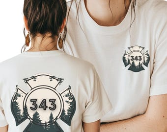 Personalized Maltese Cross Firefighter Wife Gift Idea Brave Nature Shirt First Responder Top Heroic Service TShirt Proud American Tee