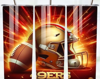 49ERS Tumbler Wrap, 20 Unzen Skinny Tumbler PNG, Sport Mascot Sublimation, Football Tumbler Design, digitaler Download, 20 Unzen Tumbler Art