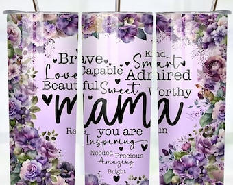 Mom Reminders Tumbler Wrap, Mom Affirmation Tumbler Png, 20 Unzen Skinny Tumbler Sublimation Design, Muttertag Sublimation