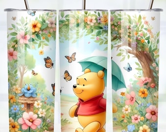 Winnie Pooh 20oz Skinny & Tapered Tumbler Sublimationsdesigns, Cartoon Pooh Becher Png, Winnie The Pooh Wrap, Sofort-Download