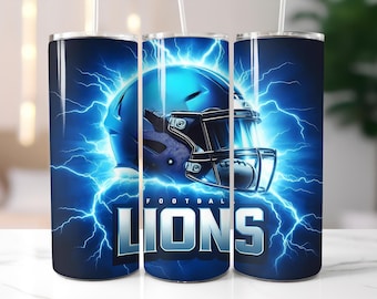 Detroit 20 Unzen Skinny Tumbler Wrap PNG, Sport 20 Unzen Tumbler PNG, Football Helm Sublimation Tumbler PNG, digitaler Download, Instant Download