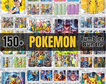 Pokemon Tumbler Wrap Bundle, 20 Unzen Skinny Tumbler Wrap, 20 Unzen Tumbler Png Sublimation Design, Instant Download