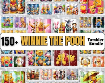 Pooh Tumbler Wrap Designs Bundle, Winnie The Pooh Sublimationsdesigns, 20 Unzen Pooh Tumbler Wrap PNG, Cartoon Tumbler Wrap, Pooh Wrap PNG
