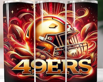 49ERS Tumbler Wrap, 20 Unzen Skinny Tumbler PNG, Sport Mascot Sublimation, Football Tumbler Design, digitaler Download, 20 Unzen Tumbler Art
