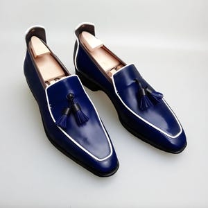 Mens Blue Bottom Dress Shoes - Etsy