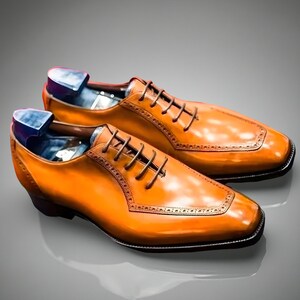 orange spike dress shoes Christian Louboutin Orange Spike Leather Louis High Top Sneakers Size 43 Christian Louboutin