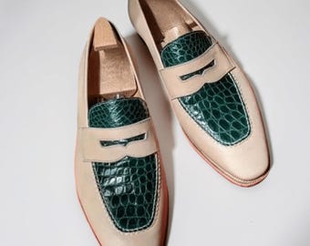 Men Handmade Genuine leather casual Loafer Moccasin Formal Dress Shoes