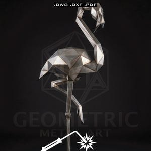 Low Poly Metal Medium Filamingo Sculpture Plans, Welding Assembly (Digital Download)