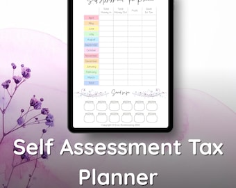 Self Assessment Tax Planner Downloadable | Monthly Savings Guide | Print or Digital Budgeting Tool