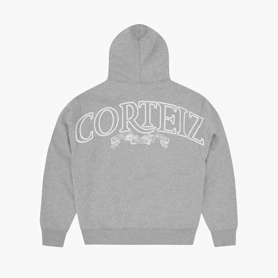 Corteiz Style Heather Grey Full Zip Hoodie - Etsy Australia