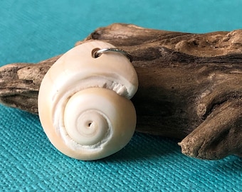 Seashell Charm- Small Moon Shell Charm- Simple Beach Jewelry- North Carolina Beach Souvenir- Unisex