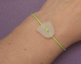 Sea Glass Friendship Bracelet- Wish Bracelet- Real Sea Glass Bracelet- Adjustable Bracelet