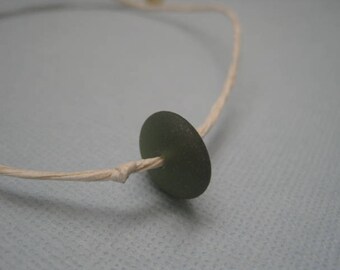Sea Glass Friendship Bracelet- Real Sea Glass Wish Bracelet- Made from Eco-Friendly Recycled Paper Cord- Adjustable Bracelet
