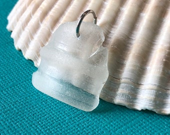 Sea Glass Bottle Lip Pendant- Real Sea Glass- North Carolina Beach Jewelry- Unisex Surfer Jewelry- Simple Beach Jewelry