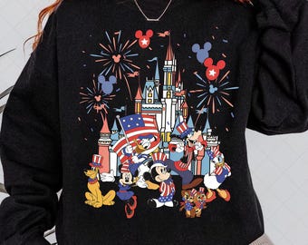 Retro USA 250th Anniversary Mickey & Friends PNG, Disney 4th of July Png, Patriotic Disney Gifts, Disneyland Independence Day Family Png