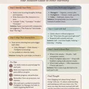 Guida rapida alla mappatura delle parti IFS, guarigione dai traumi e consapevolezza di sé (PDF)
