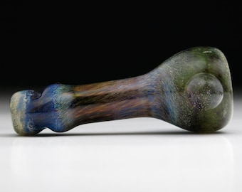 Multi-Colored Small Blown Glass Chillum
