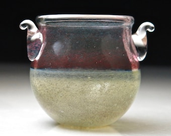 Hand Blown Small Glass Vase/ Glass Jar/ Blown Glass Vessel/Handmade in Colorado
