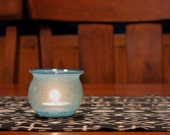 Turquoise Hand Blown Glass Votive Candle Holder
