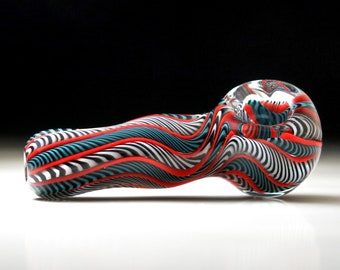 Colorful and Thick Hand Blown Glass Spoon Pipe