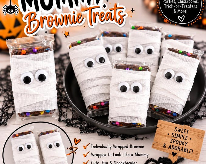 Wrapped Party 12 + Halloween Mummy Cosmic Brownie Treats, Individually Wrapped Party ...
